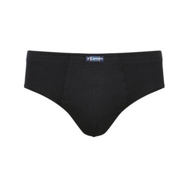 Imagem de Cueca plus size slip algodão lisa  preta - Torp, Preto, EG4