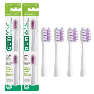 Imagem de Kit Refil para Escova Dental Elétrica Gum Activital Sonic Deep Clean Limpeza Profunda 4 Unidades