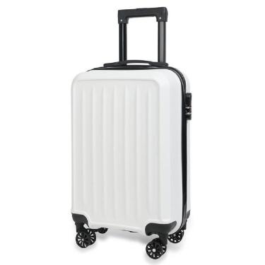 Imagem de Mala de Viagem de Bordo 10kg Abs Rígida com Cadeado Embutido Antifurto Zíper Mala Bordo 10kg Branco Utibom