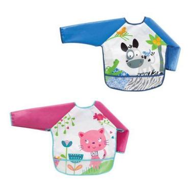 Imagem de Babador Infantil Avental Com Manga Impermeável - 10651/10652 - ds, Azu