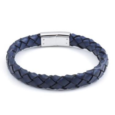 Imagem de Bracelete Couro Trançado Rosso Fecho Steel Em Aço Inox - Rosso Design