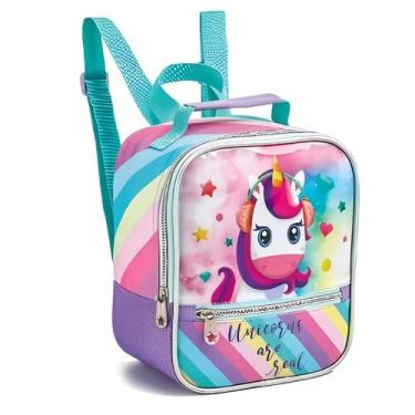 Imagem de Lancheira unicornio escolar infantil - Denlex, Lilás