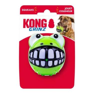 Imagem de Brinquedo Para Cães Bolinha Kong Grinz Frog Large Grande