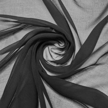 Imagem de Tecido Chiffon VDS 4,5 m x 112 cm, macio, translúcido, preto