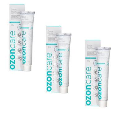 Imagem de Creme dental ozonizado vegano s fluor dente sensivel kit 3un - OZONCAR