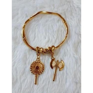 Imagem de Bracelete Folheado Xangô Oxum Oshe e Abebe Umbanda Candomblé - NoBrand