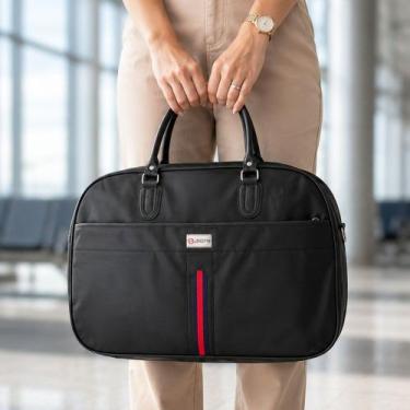 Imagem de Bolsa Bagagem De Couro Mala Sacola Grande De Viagem Com Alça - Genéric