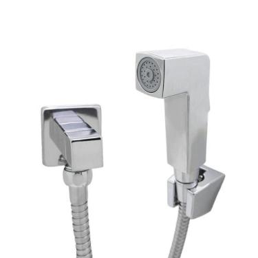 Imagem de Ducha Higiênica Square Gatilho Quadrado ABS 1-2 DN15 1,20m Shop Hidráu