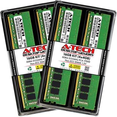 Imagem de Memória RAM A-Tech 16 GB (4x4 GB) DDR4 2133 MHz UDIMM PC4-17000