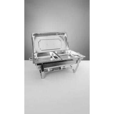 Imagem de Rechaud Inox Retangular 2 Cubas 1/2 3 Litros - Congratulations Store