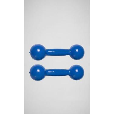Imagem de Par Halteres Bola Emborrachado 2kg Exercício Casa Azul - Congratulatio
