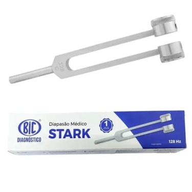 Imagem de Diapasão Médico C/ Fixador 128hz Em Alumínio Prata Bic Original com Nf