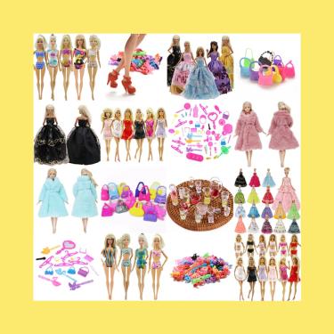 Imagem de Lindo Kit de Roupas e Acessórios para Boneca Barbie