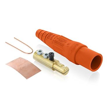 Imagem de Leviton 16D22-UO 16-Series Ponta cônica, macho, plugue de contato e isolador, destacável, conector tipo cam, laranja