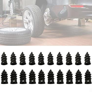 Imagem de LGOUW 20 peças de prego de borracha para reparo de pneus, parafusos de borracha de reparo de pneu preto, ferramenta rápida de autoatendimento para carro, motocicleta, ATV, SUV, caminhão (10 S+10 L)