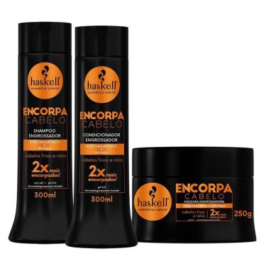 Imagem de Kit Haskell Encorpa Shampoo Creme Mascara Engrossadora 300Ml