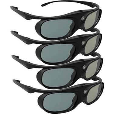 Imagem de Óculos 3D DLP Link, ELEPHAS 144Hz recarregável ativo obturador para todos os projetores 3D DLP-Link - Acer, ViewSonic, BenQ Vivitek, Optoma, Panasonic, Dell, Viewsonic etc. (1 pacote), 4 PACK