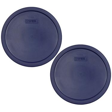 Imagem de Pyrex 7403-PC 10 Cup Blue Round Plastic Storage Lid - 2 Pack (For SCULPTURED Mixing Bowl ONLY)