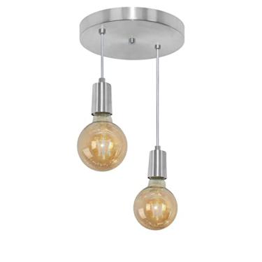 Imagem de Pendente Redondo Duplo Tubo Gourmet Escovado