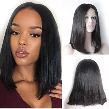 Imagem de Forawme Perucas de cabelo humano frontal de renda 33 x 10 para mulheres, linha do cabelo natural, 35,5 cm, pré arrancadas, com cabelo de bebê, cabelo virgem real, espaço profundo, perucas de renda