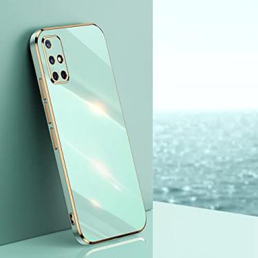 Imagem de Lxuury Frame Plating Silicone Phone Case para Samsung Galaxy A51 A71 A11 A21S A31 A20 A30 A50 A10S A20S A02S A7 2018 A750,verde,Para A51 4G