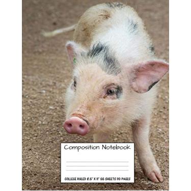 Imagem de Composition Notebook: College Ruled Farm Pig Cute Composition Notebook, Girl Boy School Notebook, College Notebooks, Composition Book, 8.5" x 11": 12