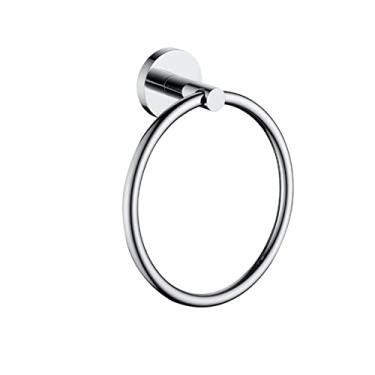 Imagem de Anel de toalha de ouro escovado montado na parede suporte de toalha redondo cabide acessórios de armazenamento cozinha banheiro acessórios preto fosco, cromado redondo A1