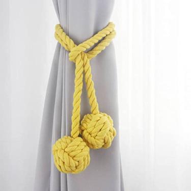 Imagem de Cinta de cortina de estilo europeu multicolor borla alça de corda de algodão poliéster-algodão gancho acessórios de cortina amarras de cortina, T19,1 Pçs