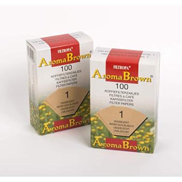Imagem de Filtropa 8710 AromaBrown Descartável Despeje sobre Cone de Café, Filtro Número 1, Caixa com 100, Nº 1 UNB, Conjunto de 2, Um, Marrom