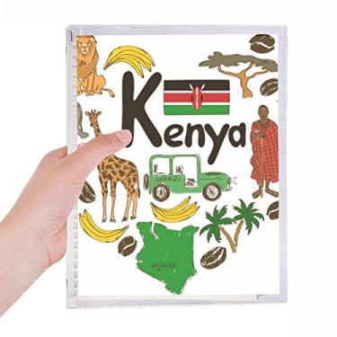 Imagem de Caderno Kenya Love Heart Landscap bandeira nacional diário de folhas soltas recarregáveis papelaria