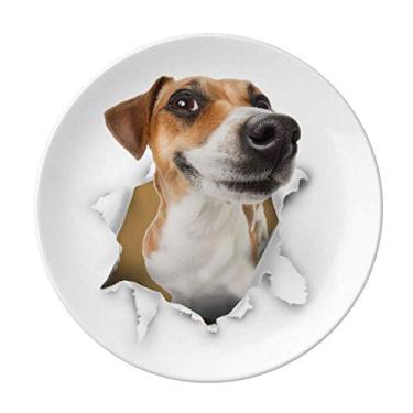 Imagem de Prato decorativo de porcelana para mesa de porcelana para salver, para quebrar choque