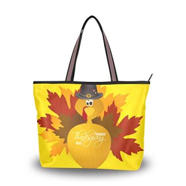 Imagem de Bolsa sacola de peru em amarelo bolsa de ombro para mulheres e meninas, Multicolorido., Medium