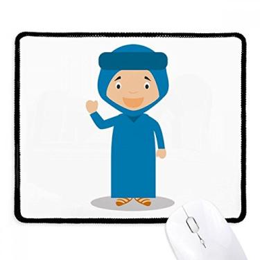 Imagem de Mousepad Smile Blue Algeria com borda costurada para jogos