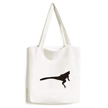 Imagem de Bolsa de lona preta Lizad Animal Portrayal bolsa de compras casual bolsa de mão