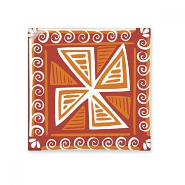 Imagem de Moinho de vento marrom Totems do México Civilização Antiga Azulejo de cerâmica brilhante Decalque de pedra adornada tijolo vitrificado