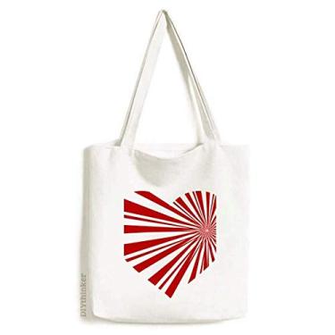 Imagem de Bolsa de lona Red Valentine's Day Heart Bloom bolsa de compras casual bolsa de mão
