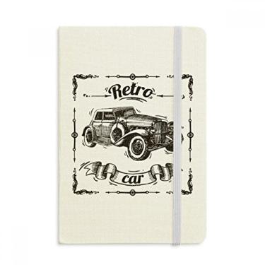 Imagem de Caderno clássico com estampa de carros pintados à mão, capa dura em tecido, diário clássico