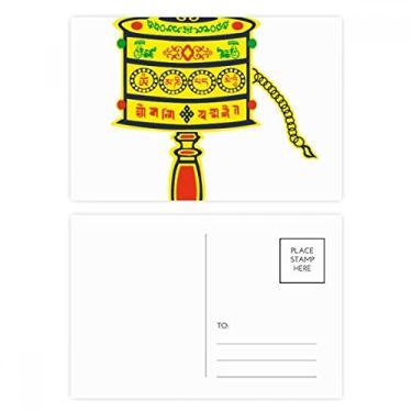 Imagem de Jogo de cartão postal em sânscrito com roda de oração da Culture Religion