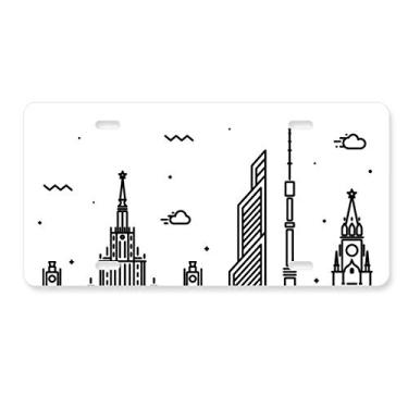 Imagem de DIYthinker Placa de licença Patten da cidade da Rússia, acessório de aço inoxidável para decoração de carro