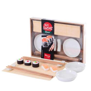Imagem de Kit Sushi 7 Peças Com Hashi Molheira Suporte E Enrolador De Sushi Winc