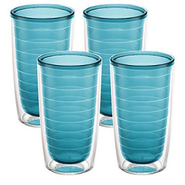 Imagem de Tervis Feito nos EUA Copo isolado de parede dupla transparente e colorido mantém as bebidas frias e quentes, 473 ml - 4 unidades, lua azul