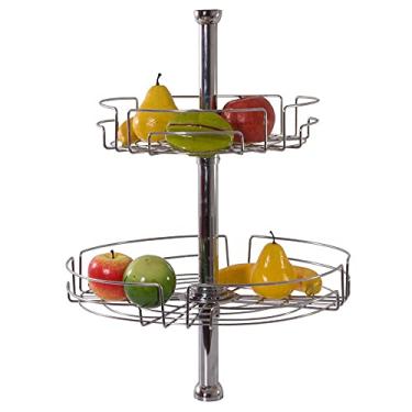 Imagem de Fruteira Giratória 8525 Cromada com 02 Cestos Haste 1 pol. 350/450 mm x 1000 x 450 mm Jomer