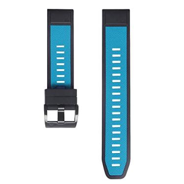 Imagem de TIOYW 26 22mm Pulseira de silicone para Garmin Fenix 6X 6Pro 5X 5 Plus Quaitx 3 Mk2i Tactix Delta Quick Release Easy Fit Pulseira de pulso (Cor: N, Tamanho: 26mm Para Fenix 6X 6XPro)