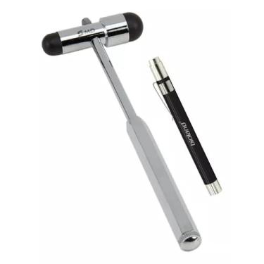 Imagem de Kit Martelo De Reflexo Buck Black + Lanterna Clínica Led