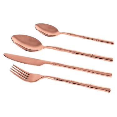 Imagem de Faqueiro 24 Peças Fracalanza Steel Wood em Aço Inox - Cobre