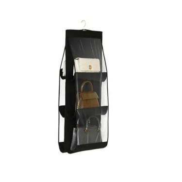 Imagem de Organizador De Bolsas Para Cabide PVC/TNT 6 Divisorias