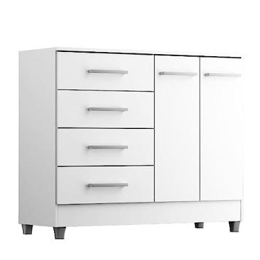 Imagem de Comoda Gisele 4 Gavs 2 Portas Branco
