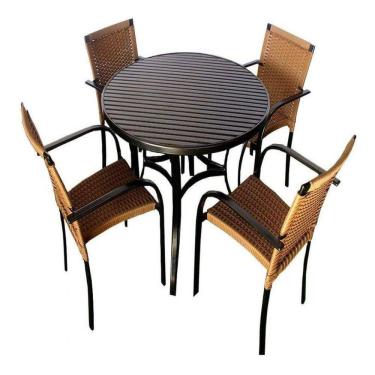 Imagem de Mesa e Cadeiras Ascoli Para Jardim, Área externa, Churrasqueira Trama 