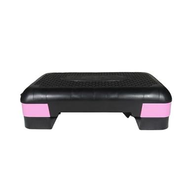 Imagem de Step Antiderrapante Ajuste Altura Treino Funcional Aeróbico Fit (Preto com Rosa)