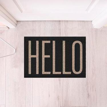 Imagem de Tapete Porta Entrada Capacho Emborrachado Antiderrapante (HELLO 60X40cm)